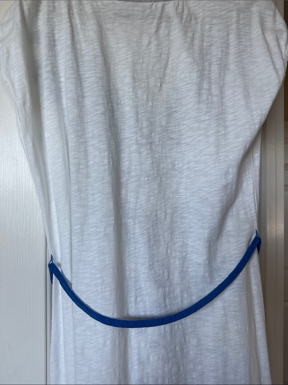 Boden White Midi Dress with Bold Blue Embroidery - Picture 6 of 7